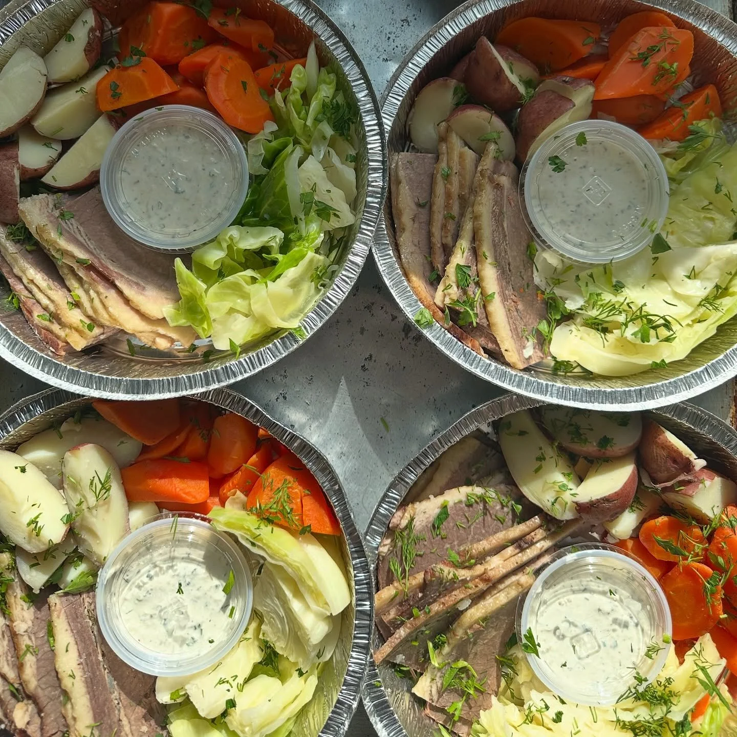 Corned Beef Dinners available until Tuesday here at the shop. Featuring our house made nitrate-free Corned Beef, the usual fixings, and a Horseradish Dijon sauce. 

See you soon!