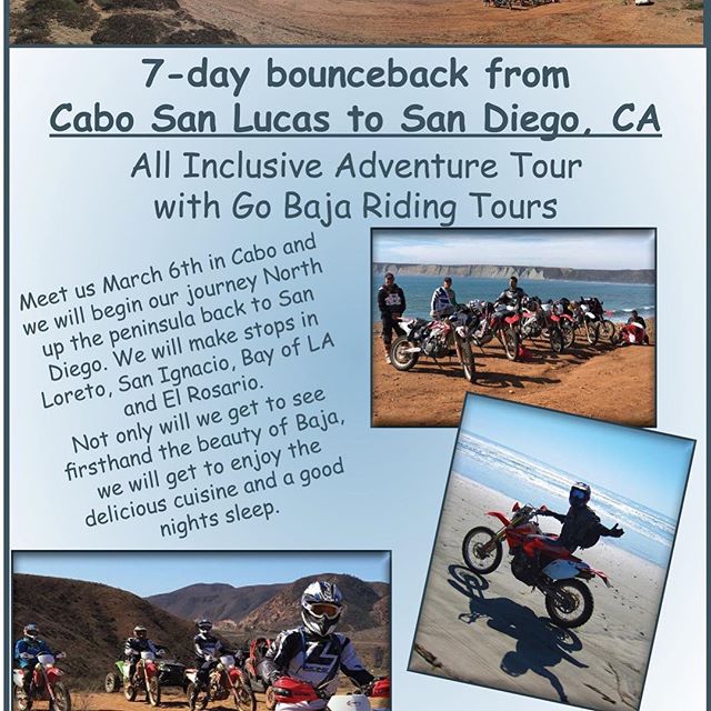 We just had a last minute cancellation for one of our UTV's on our Cabo bounceback. This gives you a great opportunity to jump in @ the BEST PRICE ever offered!!
You must arrive in Cabo on March 6th by 3:30PM to start this lifetime adventure!
Please call 951-687-0808 for details on this amazing discounted offer.
