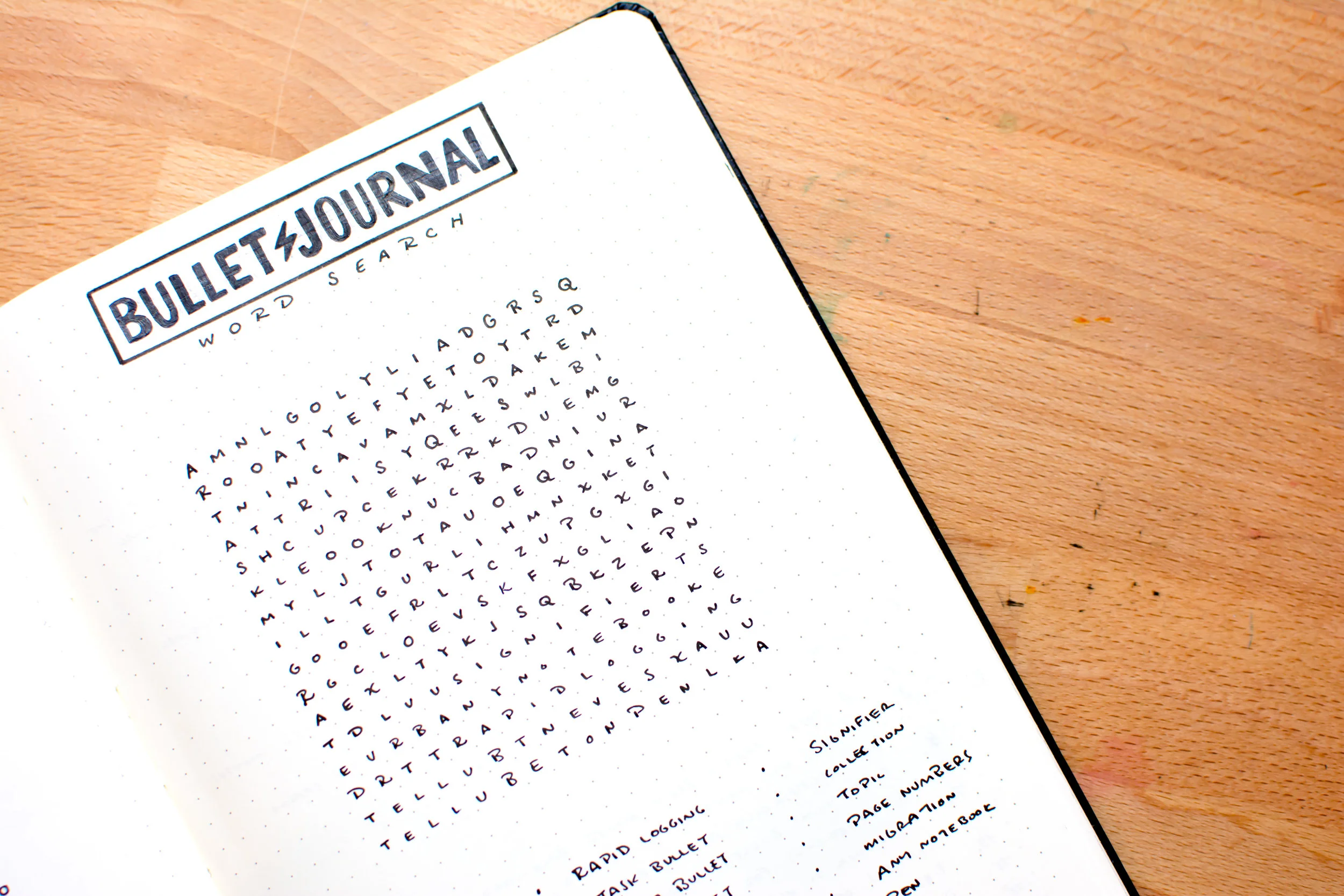 Bullet Journal Word Search