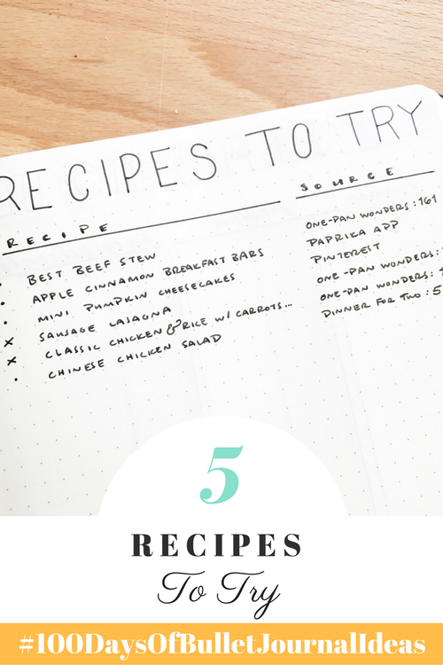 #100DaysOfBulletJournalIdeas: 5 - Recipes To Try: Spice up your food ...