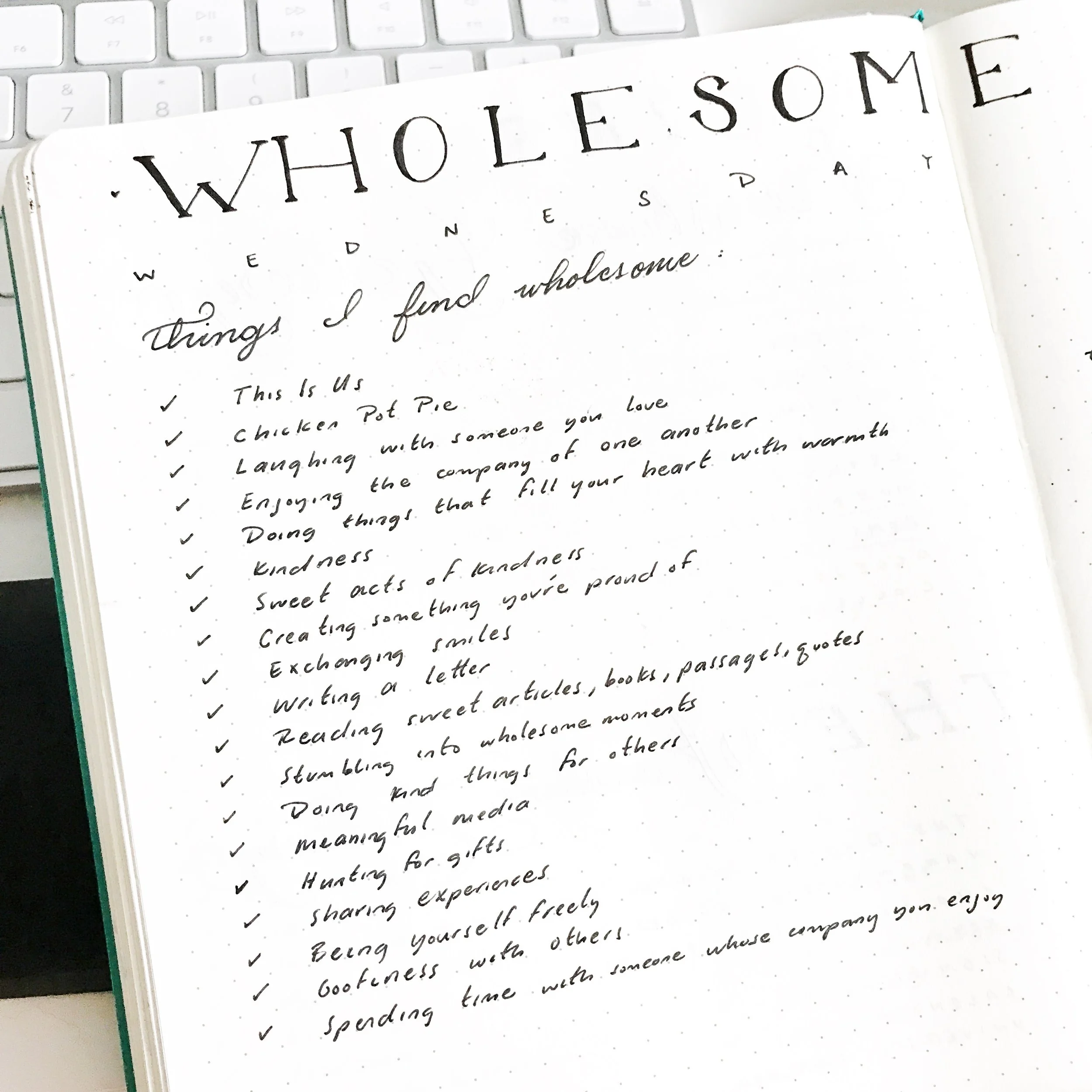 #100DaysOfBulletJournalIdeas: 24 - Add a Wholesome Log in your Bullet Journal to Brighten Your Life