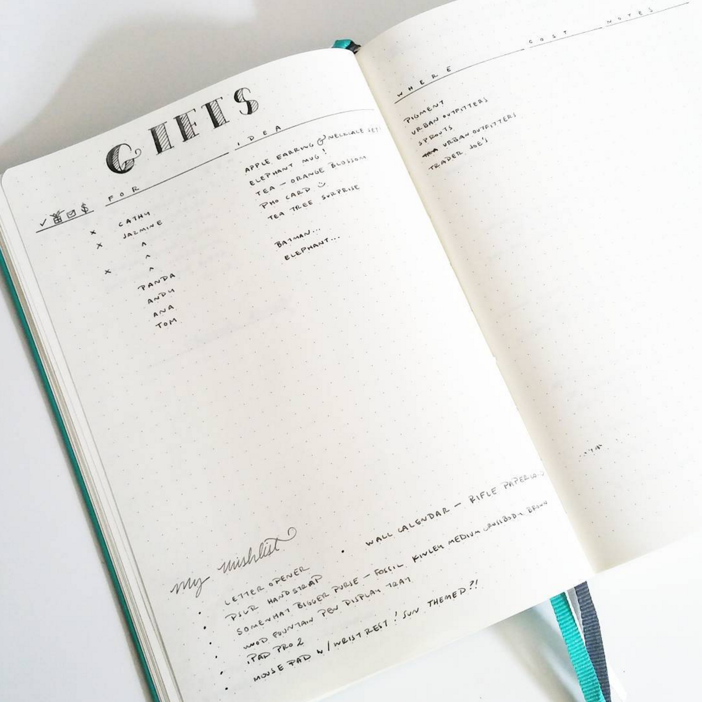 #100DaysOfBulletJournalIdeas: 27 - Keep a Gift List with Ideas in your ...