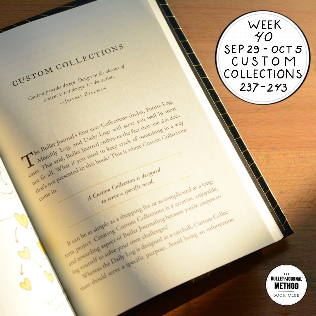 Week 40: Custom Collections (The Bullet Journal Method Book Club)