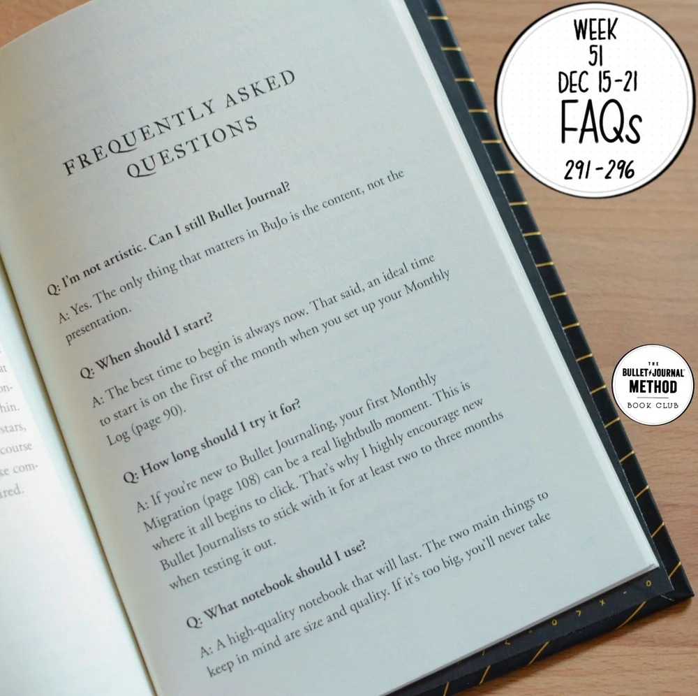 Week 51 Faqs The Bullet Journal Method Book Club Tiny Ray Of Sunshine