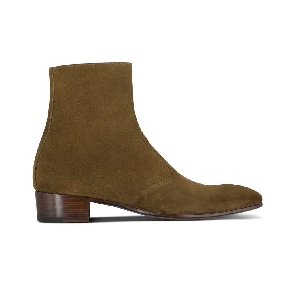 side zip suede boots