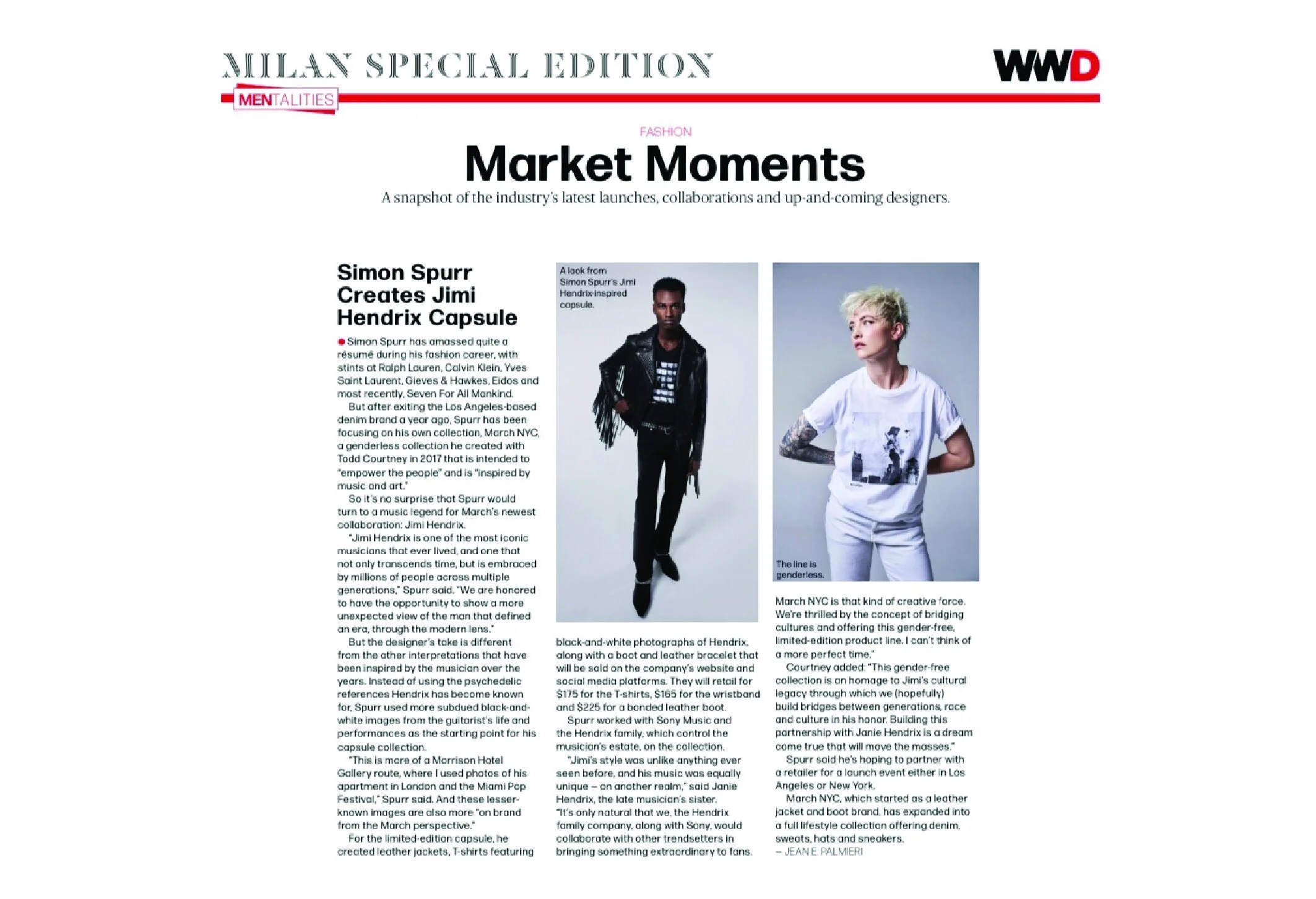 WWD- Simon Spurr creates Jimi Hendrix Capsule