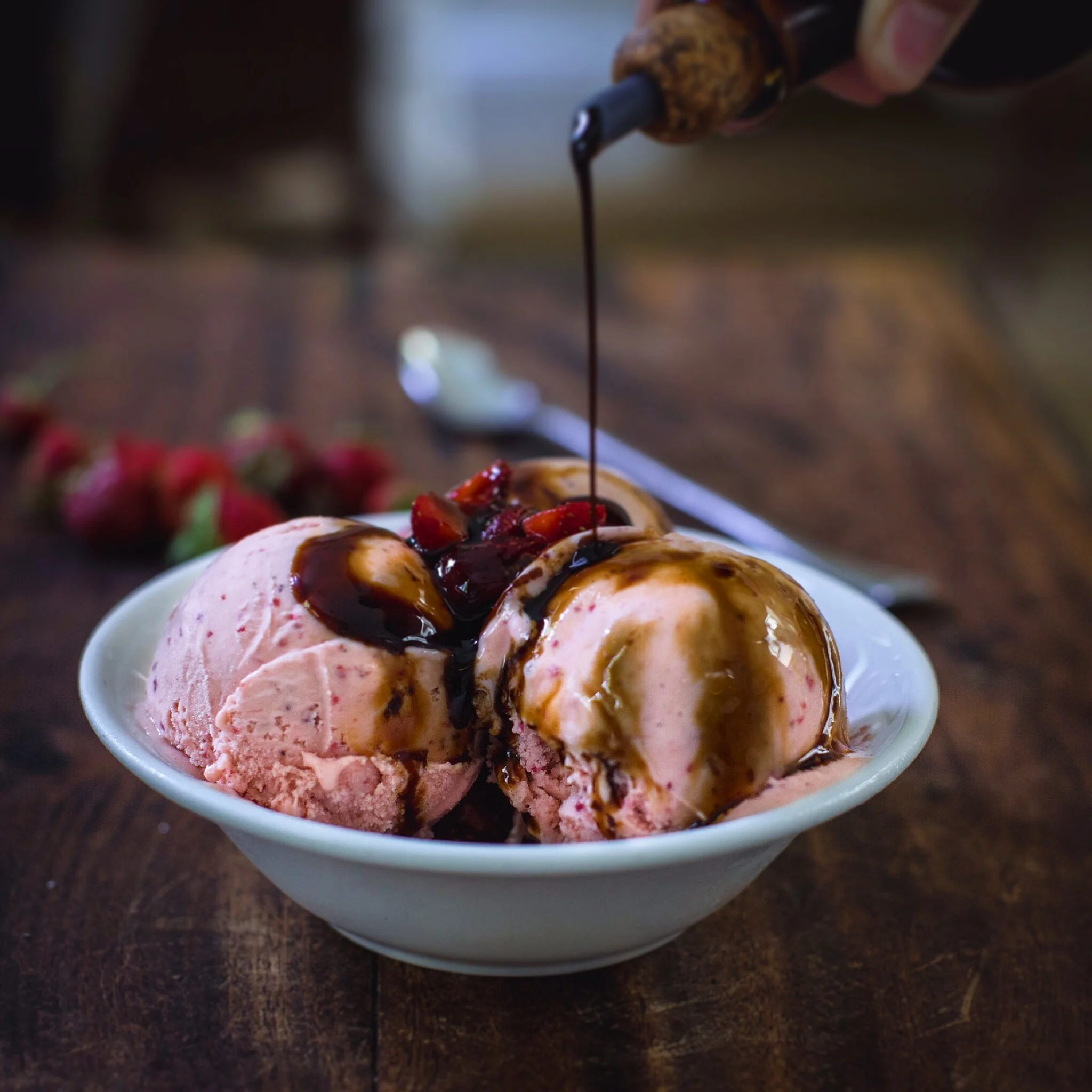 Strawberry Gelato with 25 year aged DOP Certified Tradizionale balsamic