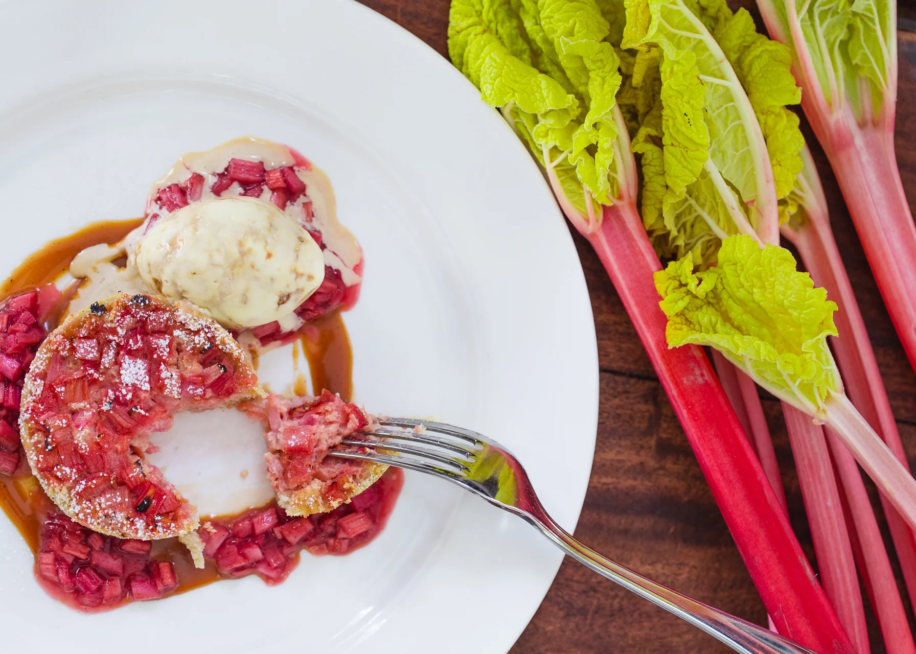Rhubarb Crostata with Honeycomb Gelato