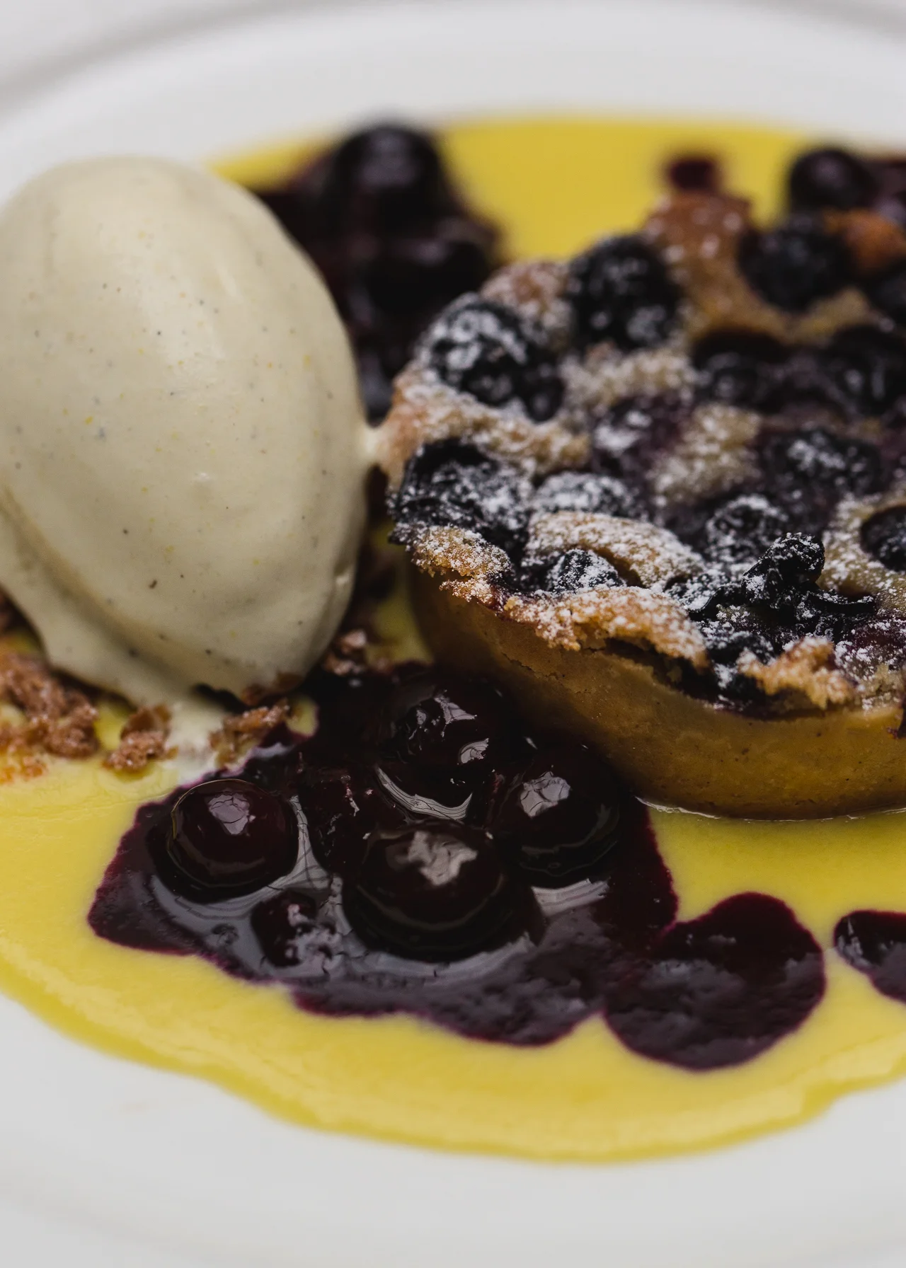 Blueberry Crostata with Sweet Corn Pudding