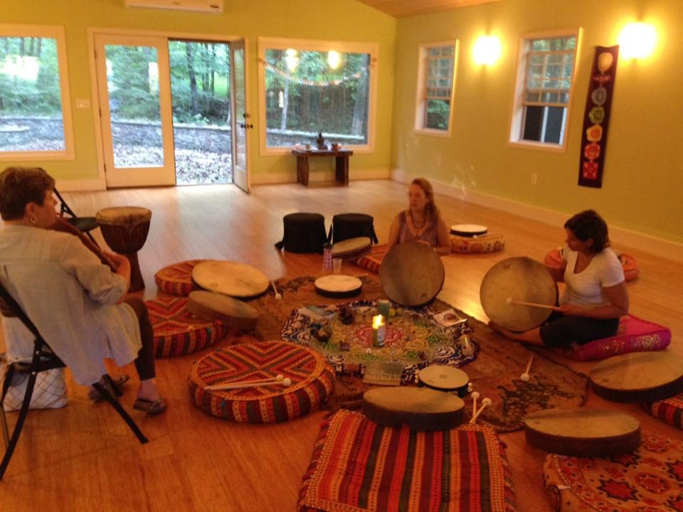 Yoga studio drum circle.JPG