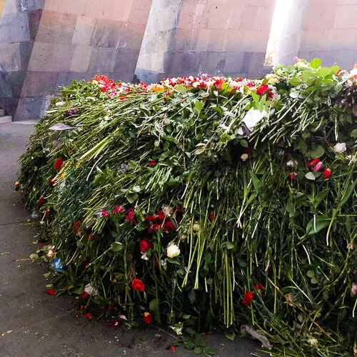 A visit to Tsitsernakaberd, the genocide memorial in Yerevan, the day after April 24, Armenia’s genocide remembrance day.
