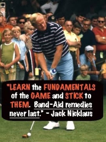 Love this quote!  But I&rsquo;ve got the question for the ages. What are the games fundamentals?  Let&rsquo;s hear what you got. 

#dennissalesgolf #trainwithdsga #argylegolf #dentongolf dfwgolf #jacknicklaus