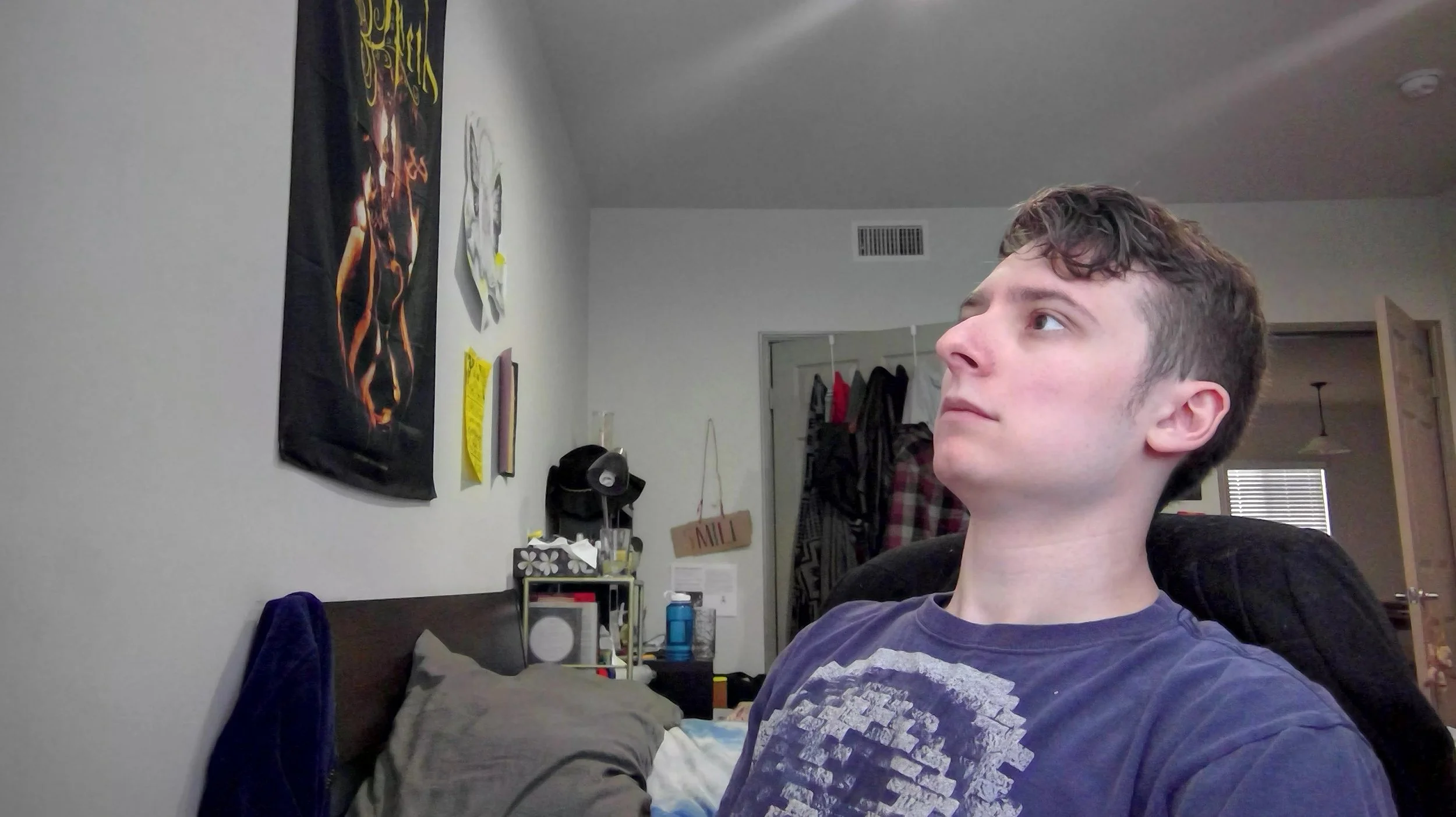 You can't see it, but that stare of existential terror is directed at a bigass list of of current projects on my wall