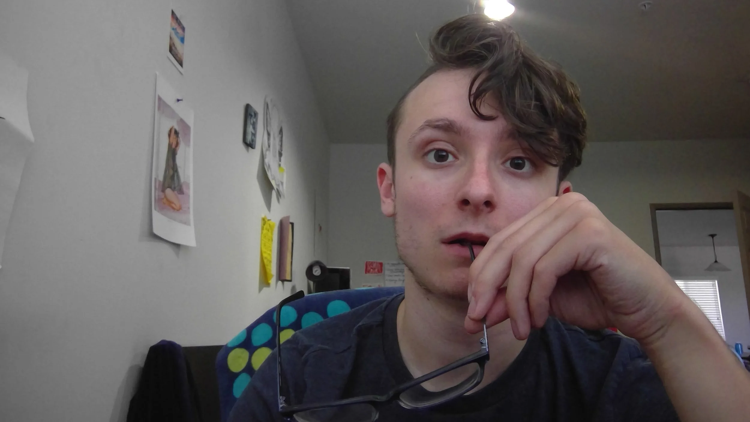 I think the implication of this picture is that I stress-eat. My glasses.