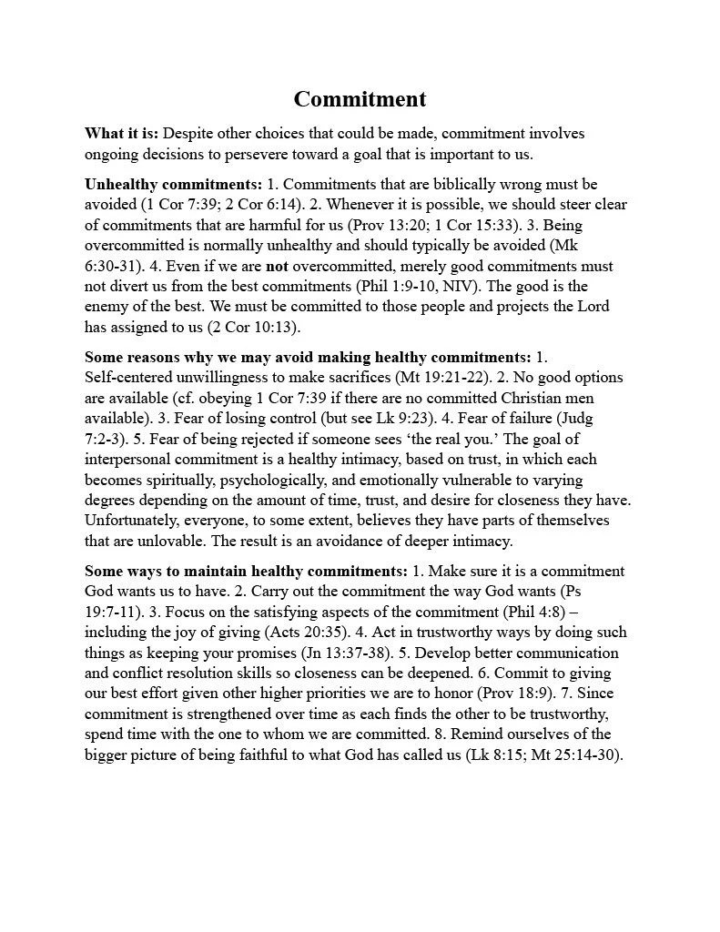 Commitment | Resource Guide