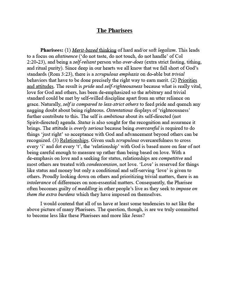 The Pharisees | Resource Guide