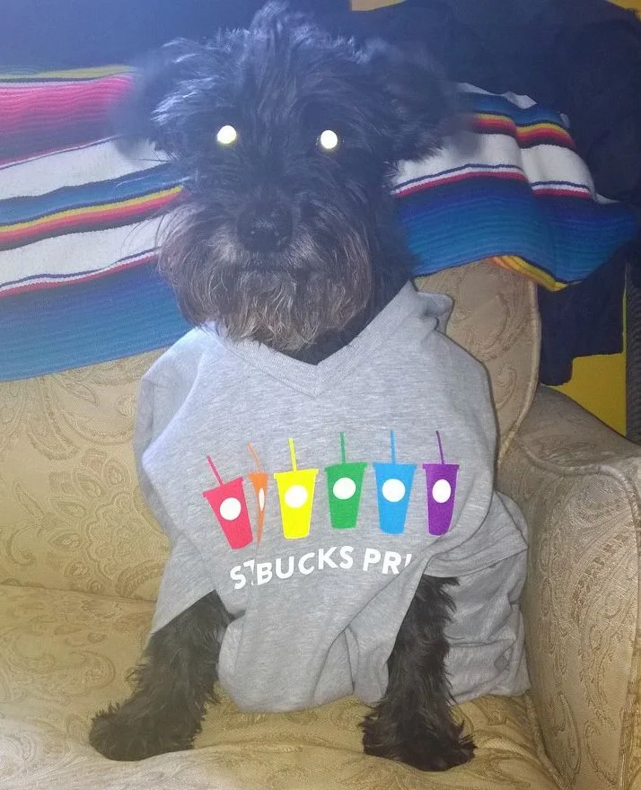 Andy has Starbucks Pride!