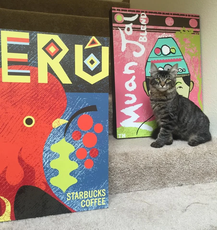 Cosmo approves of the new wall art!