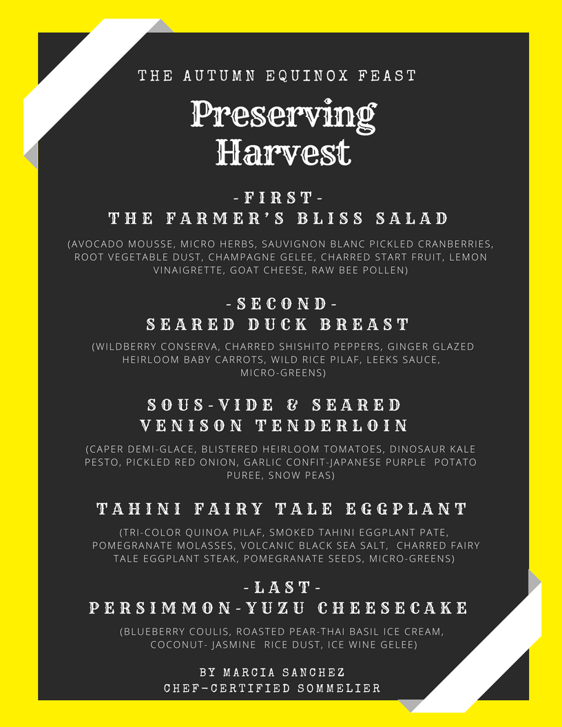 Sample Menus Preserving Harvest