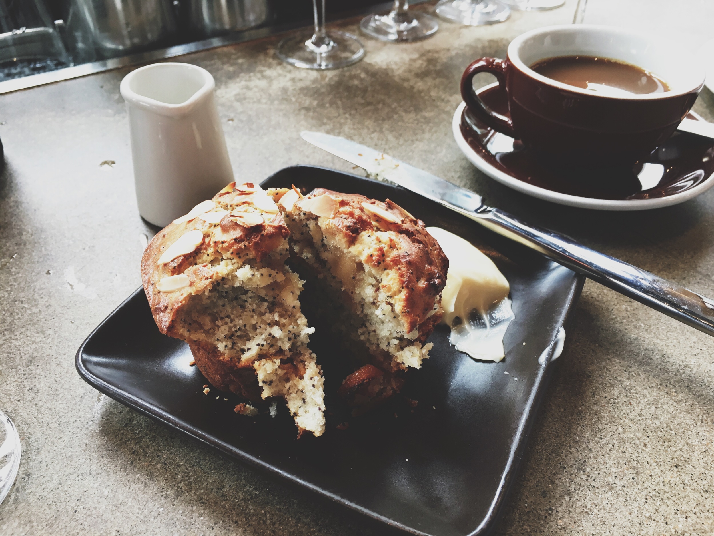 Do yourself a favor next time you're in SF and get brunch at Nopa. These Lemon Poppyseed Muffins w/ Kumquats and Lemon Curd was INSANE. Be nice to your bartender and you just might get some house made coconut yogurt w/choco granola and strawberry compote on the house.