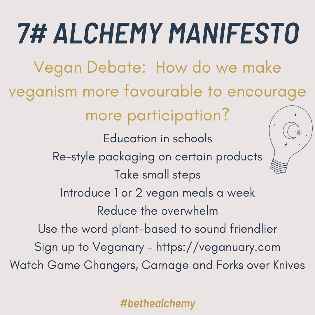 Tuesday we had our 7th #BeTheAlchemy event on Veganism with Toni Vernelli from @veganary and Dr Josh Cullimore 👨&zwj;⚕️Both gave us fascinating insights on how becoming vegan has positive impact on the planet 🌏 and us as humans beings. 

The dialog