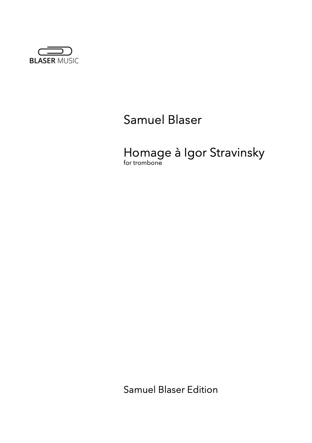 Homage à Igor Stravinsky for trombone