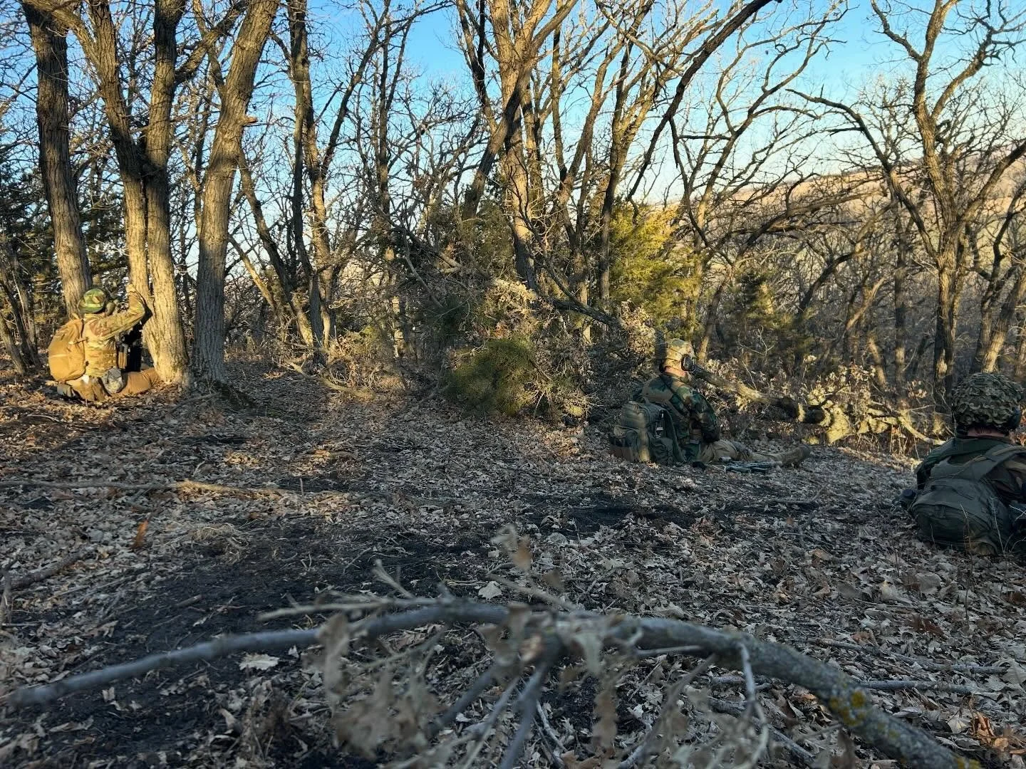 Camouflage is effective. 

See the guy in the middle of the frame?