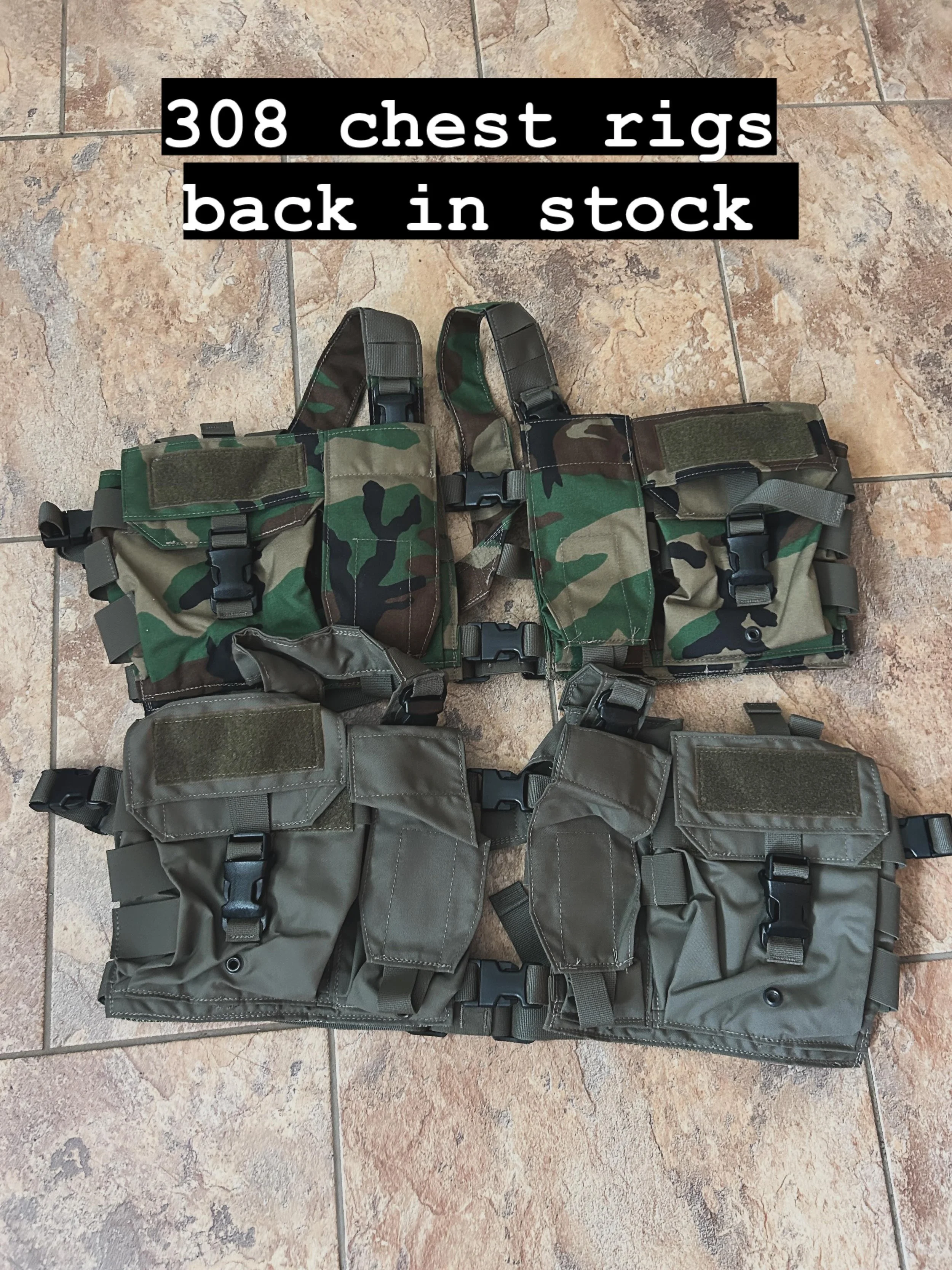 The Whittemore Chest rigs - back in stock in M81 and RG.

Order on the website.