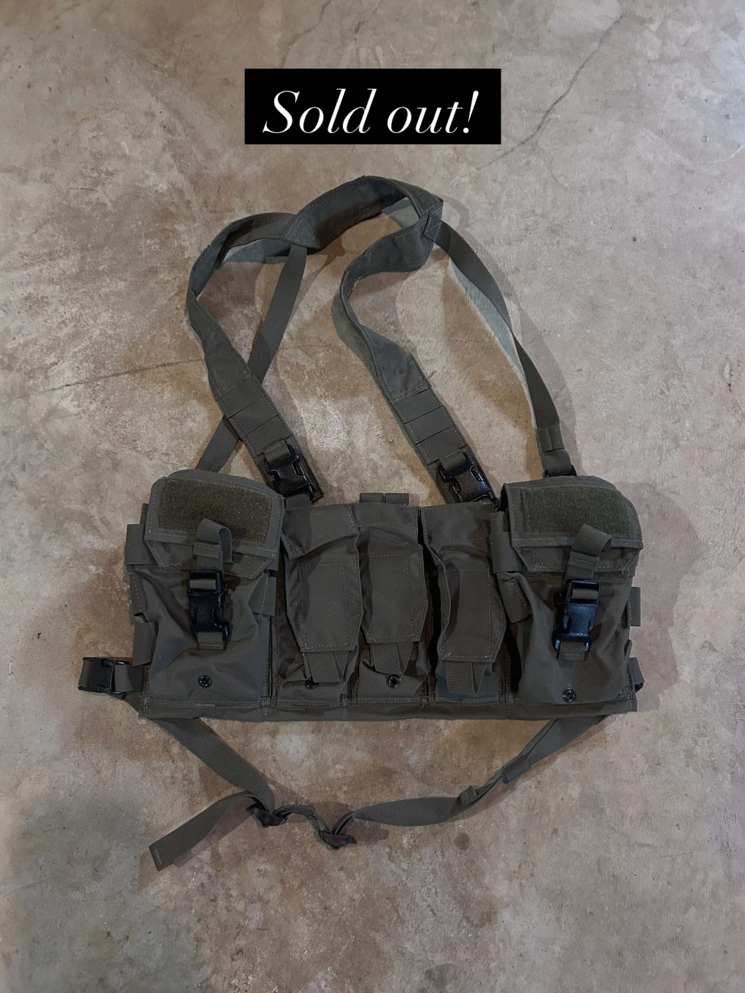 Last RG Spectre chest rig going out today. 

We are out of stock now, but we will be restocking. You can sign up for notifications on the website.