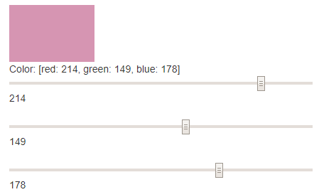ColorPicker con tres sliders.