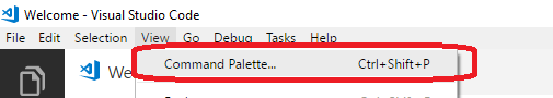 Mostrar la paleta de comandos (CTRL+SHIFT+P)