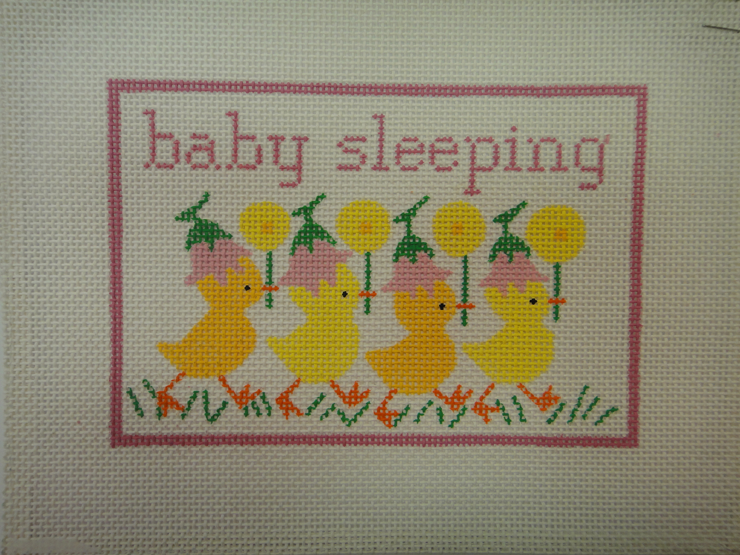 S21B Baby Sleeping with Ducks, Pink (7x5)