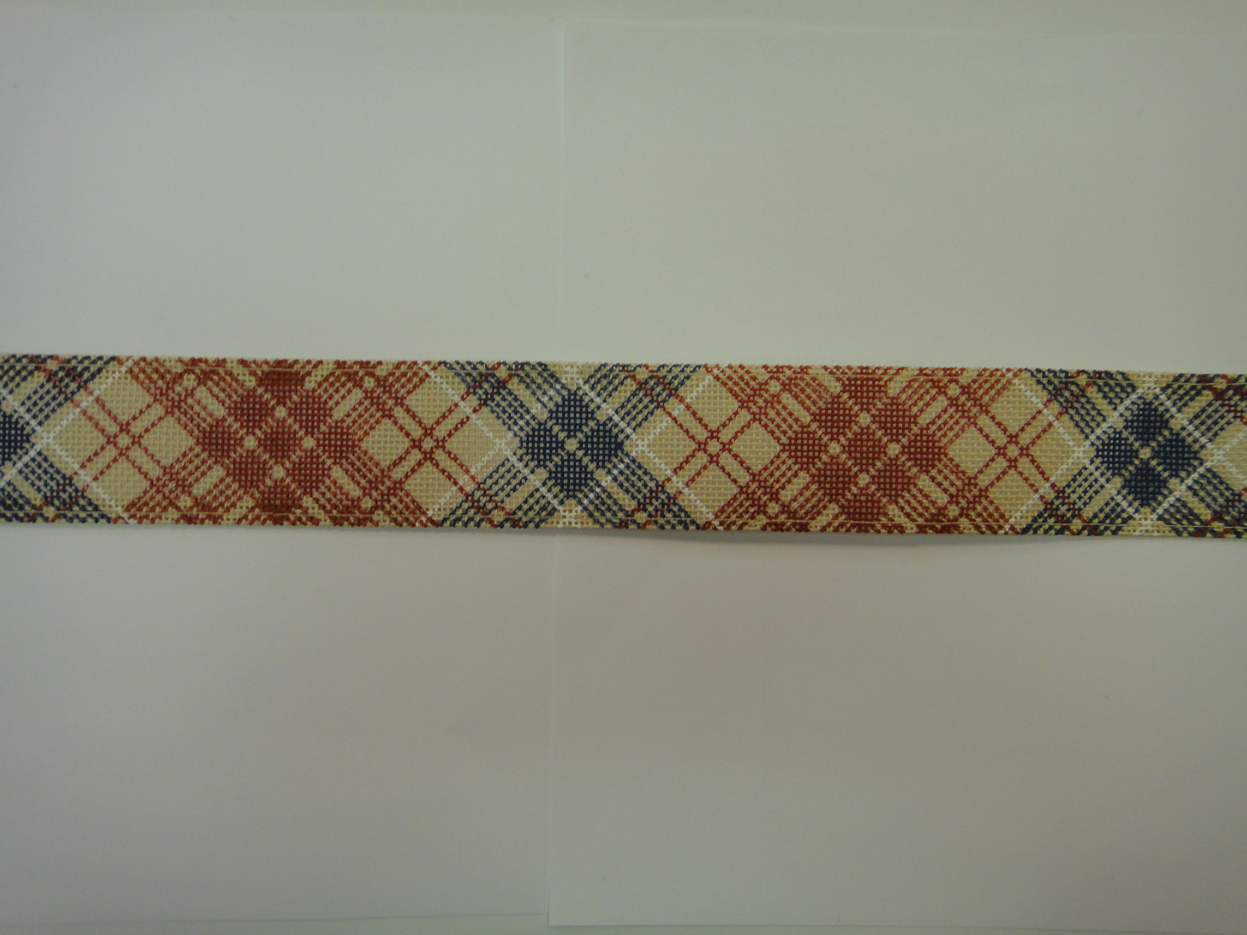 B36C Diagonal Plaid - Red/Blue, tan