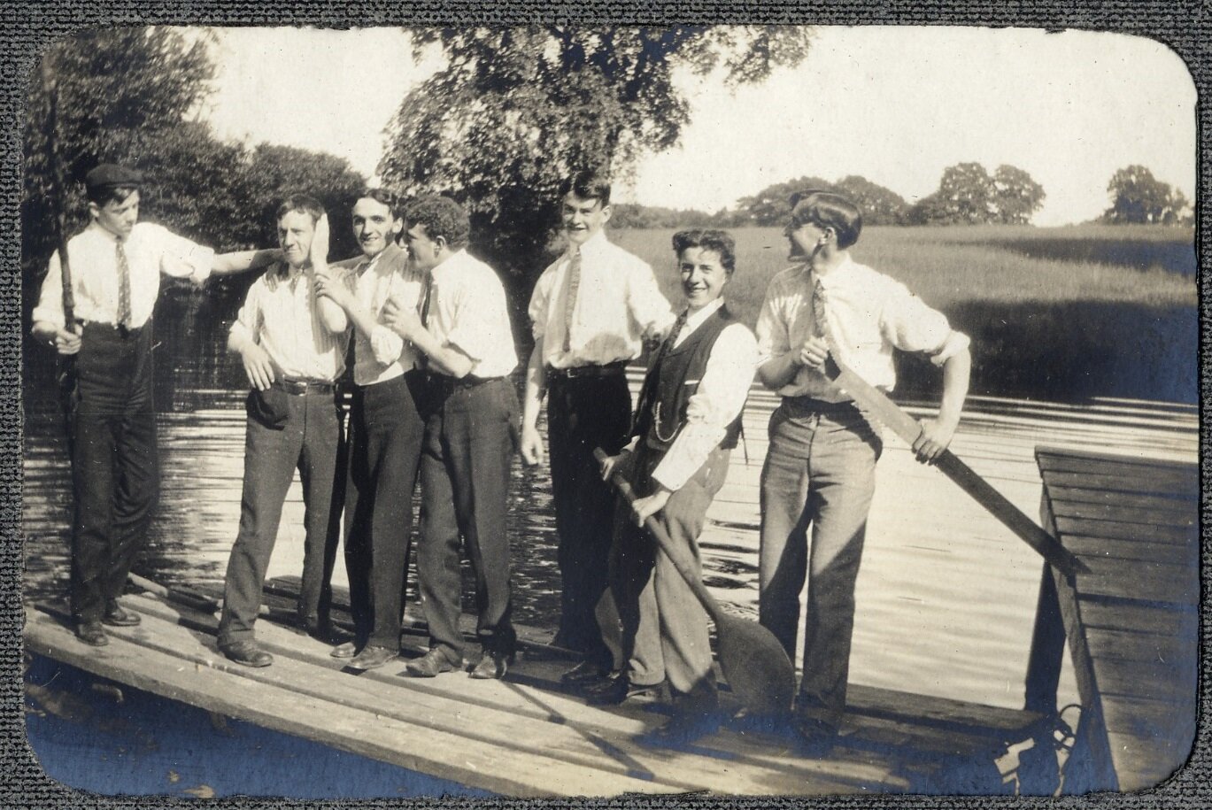 “Across Beaver Brook, which ran in front of [Great Grandpa’s] house, he built two dams, thus making three lovely ponds. On the middle one…we had our row boats.”