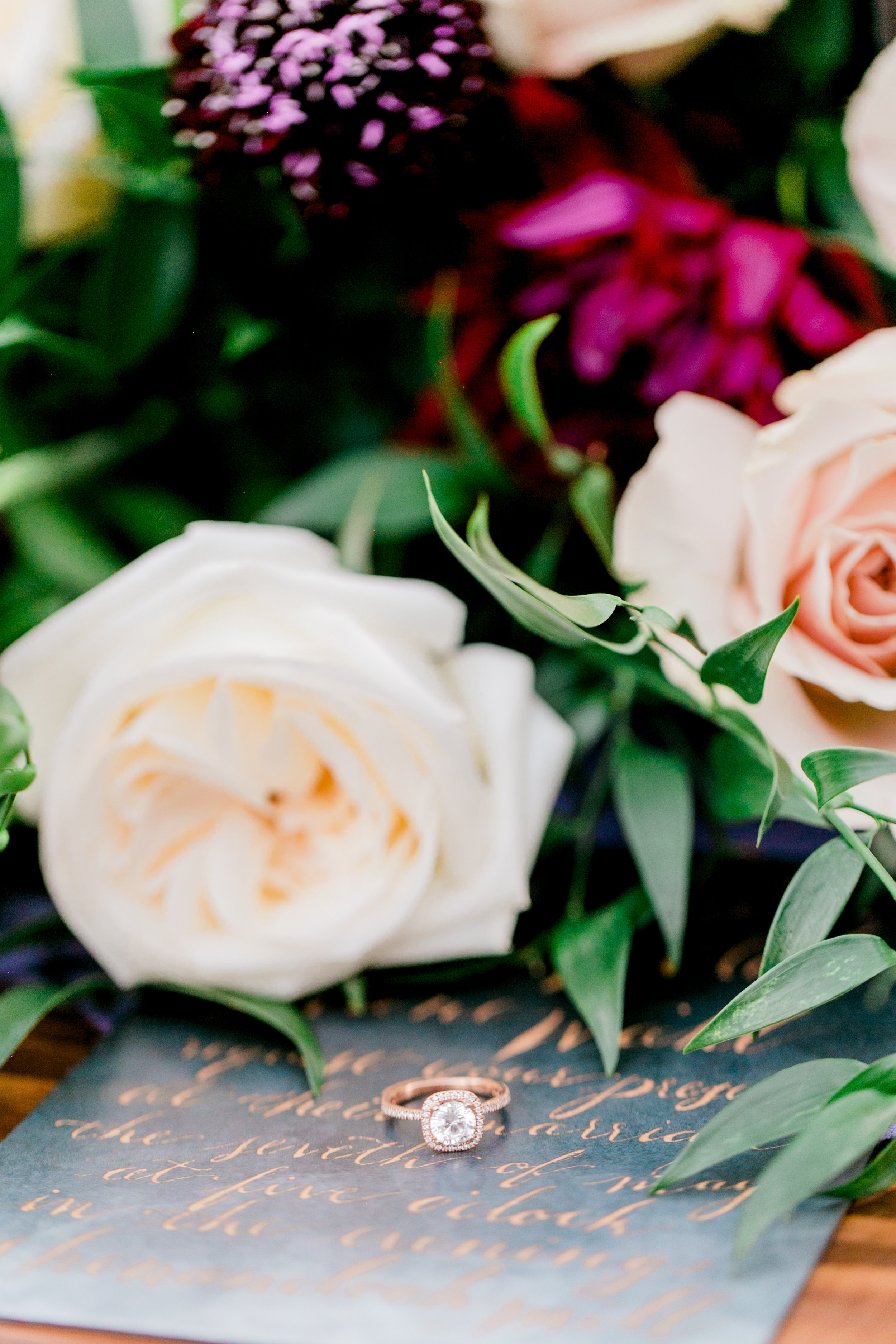 gold calligraphy wedding invitation