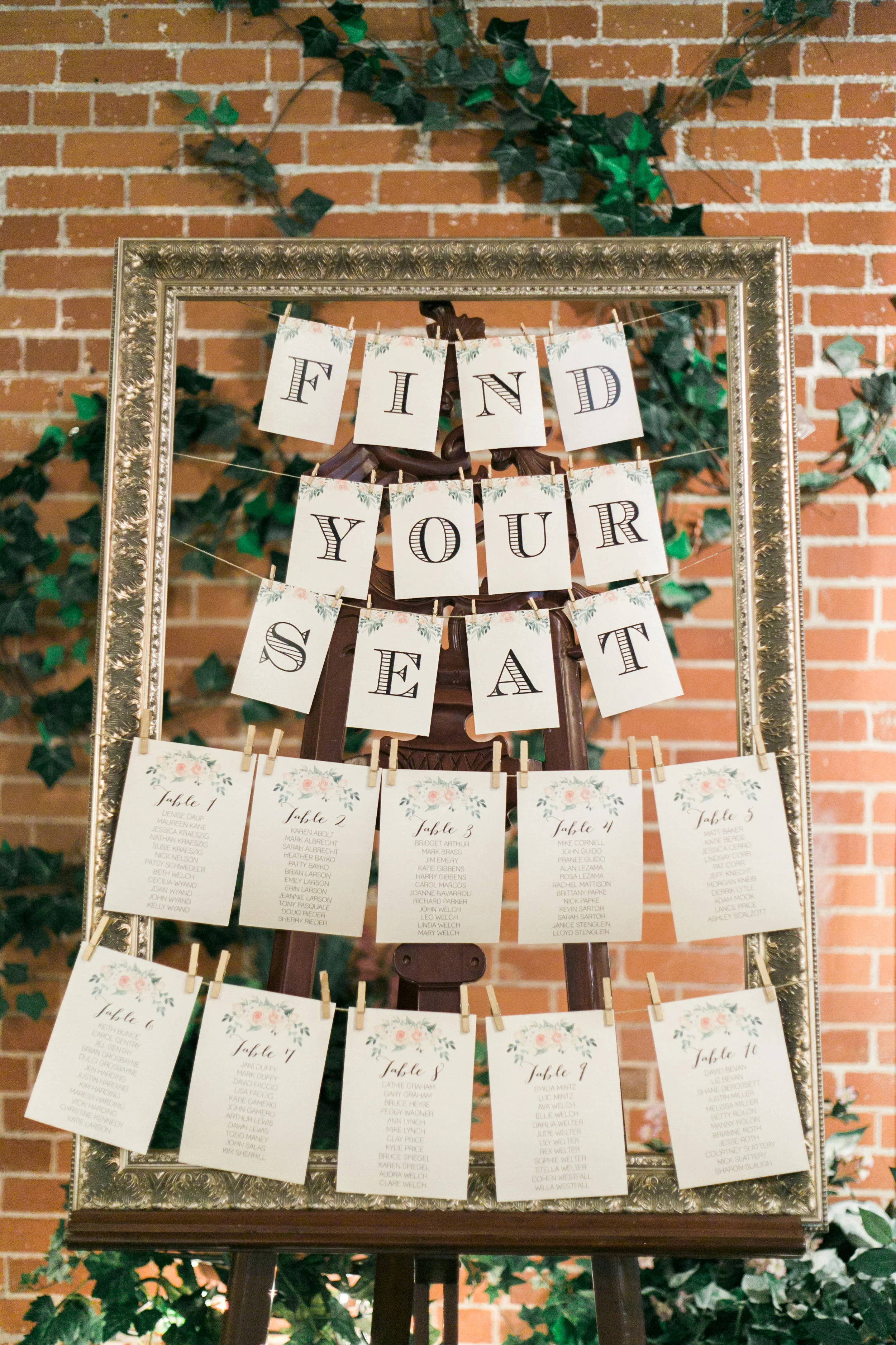 find your seat, table seating chart