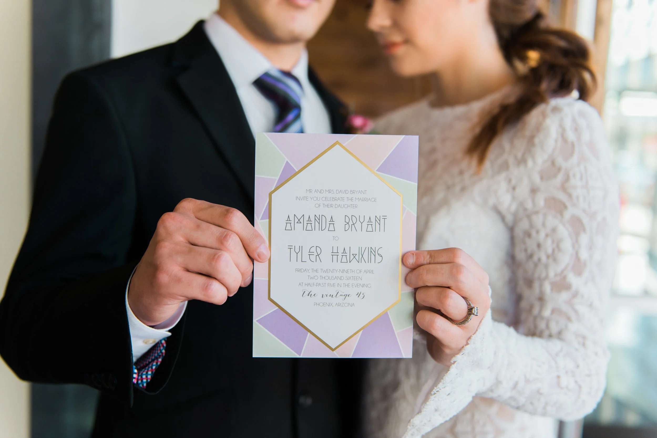 geometric wedding invitation