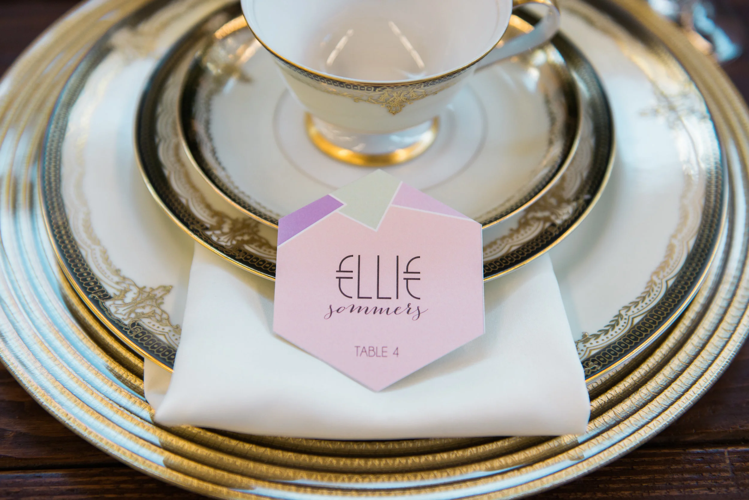 geometric wedding invitation