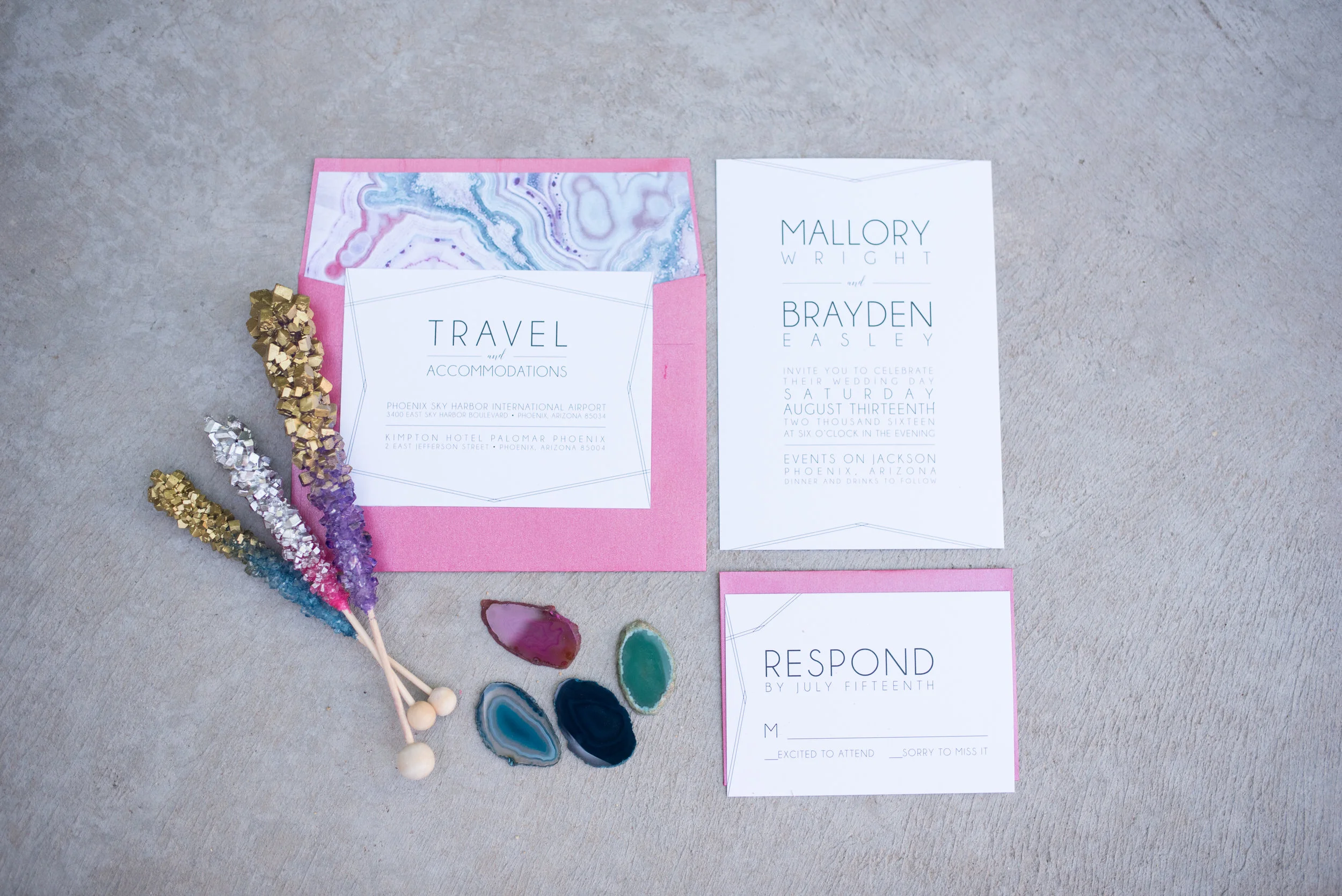 geometric wedding invitation