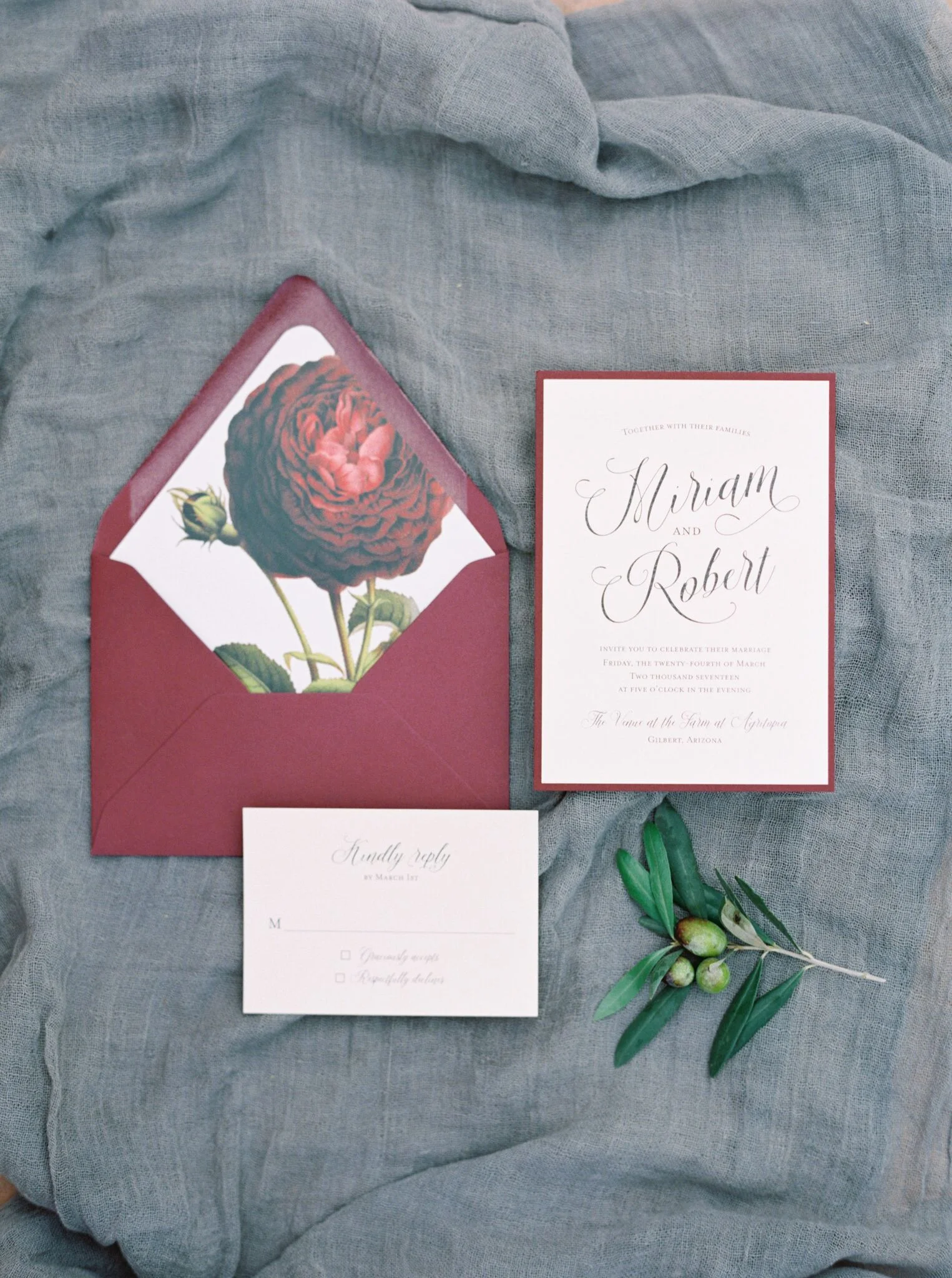 Miriam and Robert Invitations