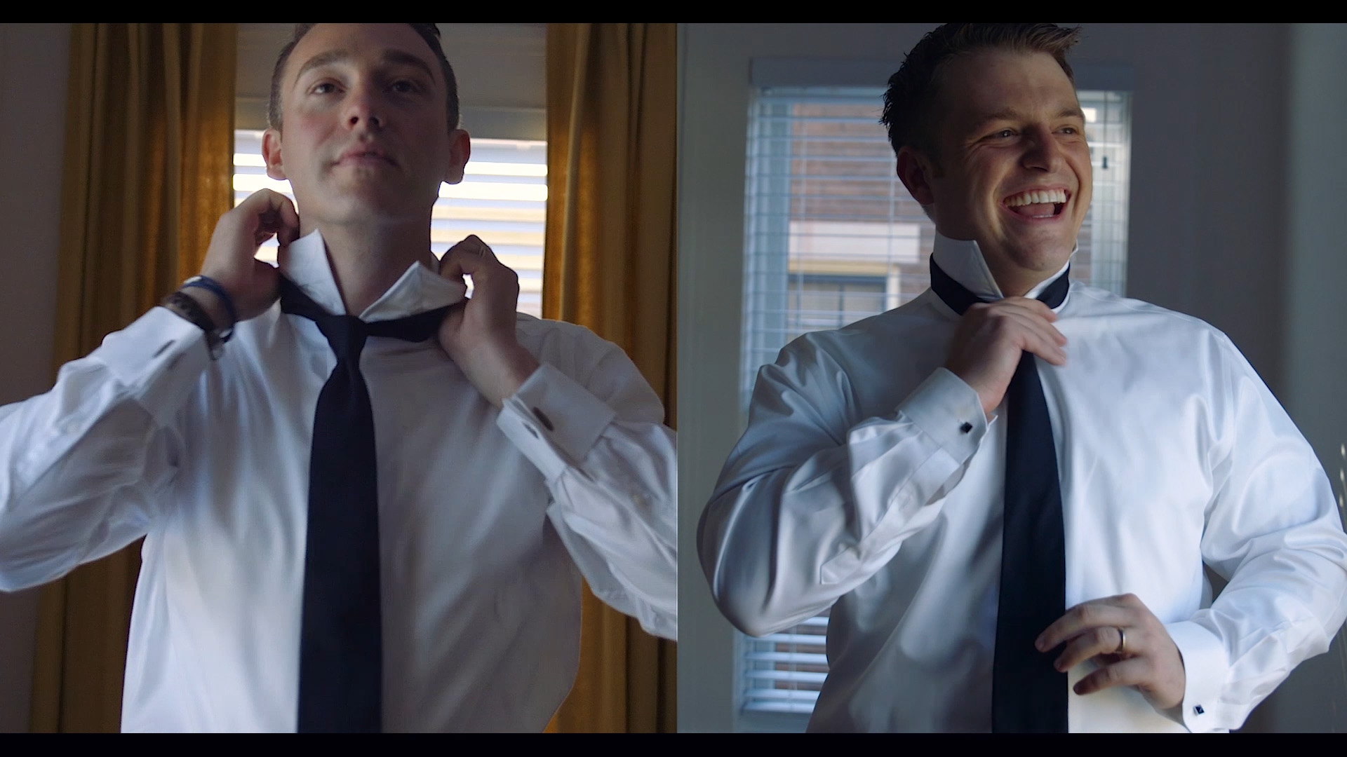 Logan & Clark prepare in their Lexington home. Same-Sex wedding film.
