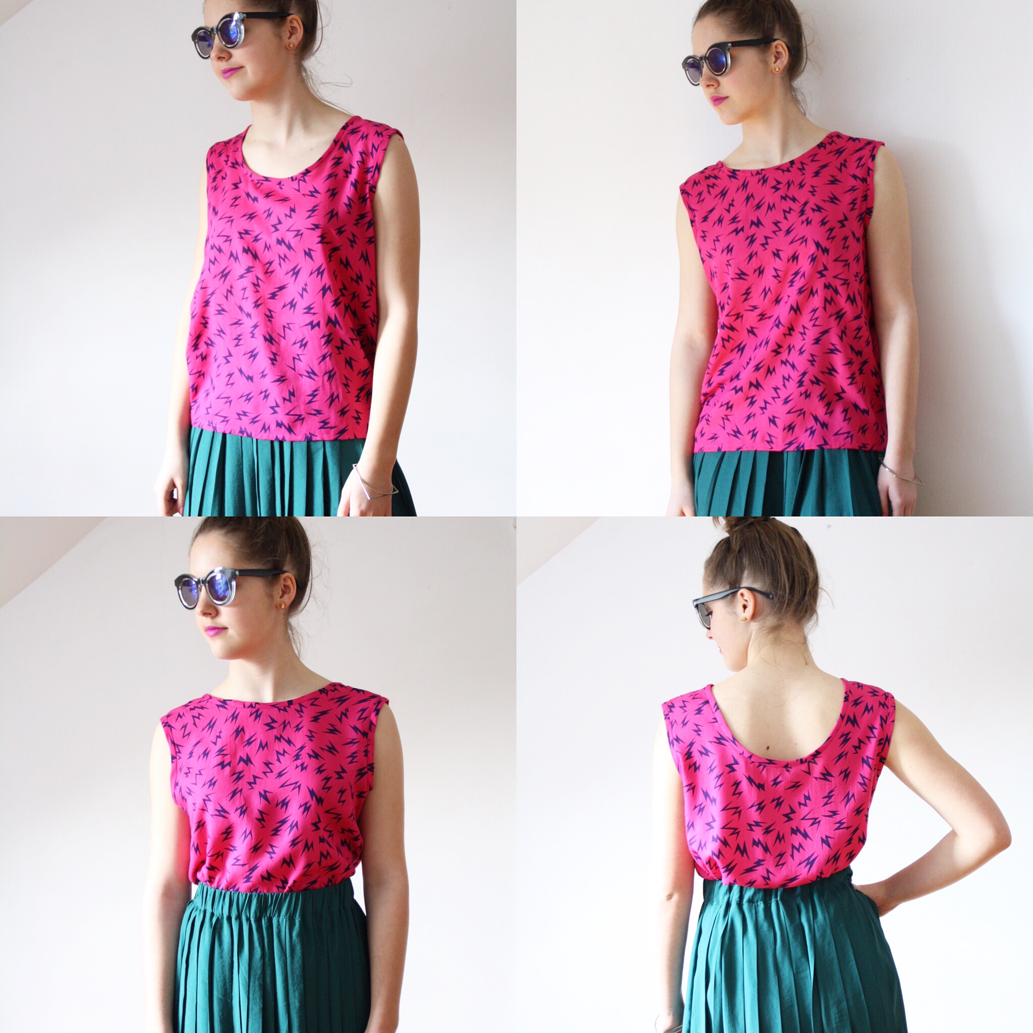handmade sleeveless top summer top sun holiday pink