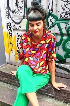 Mathilde aka @myrainbowfeeling in her Tutti Frutti Neat Top, Copenhagen, Denmark