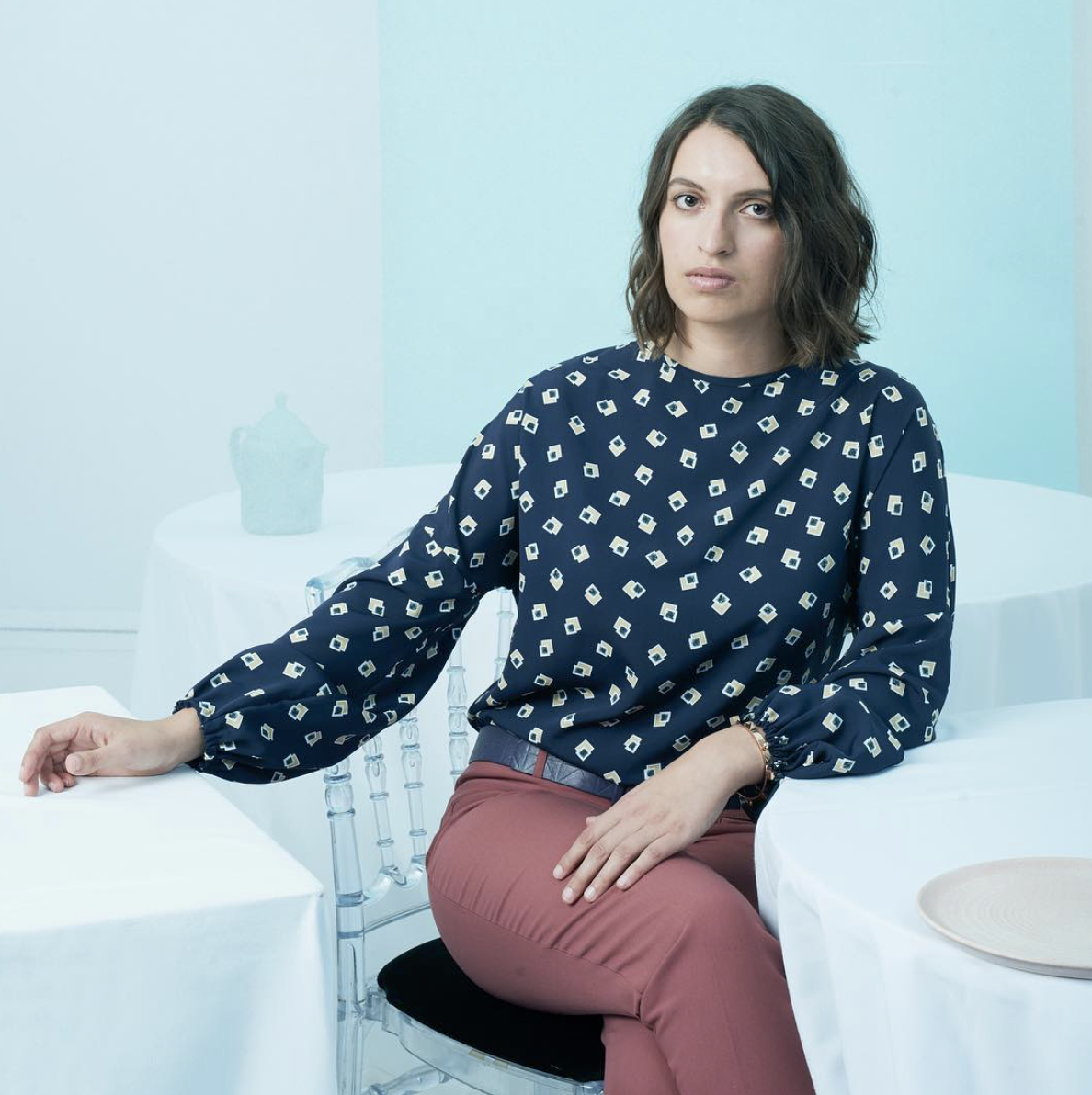 BAFTA breakthrough Brit Adrienne Law in the Cubic Blouson Sleeve Top