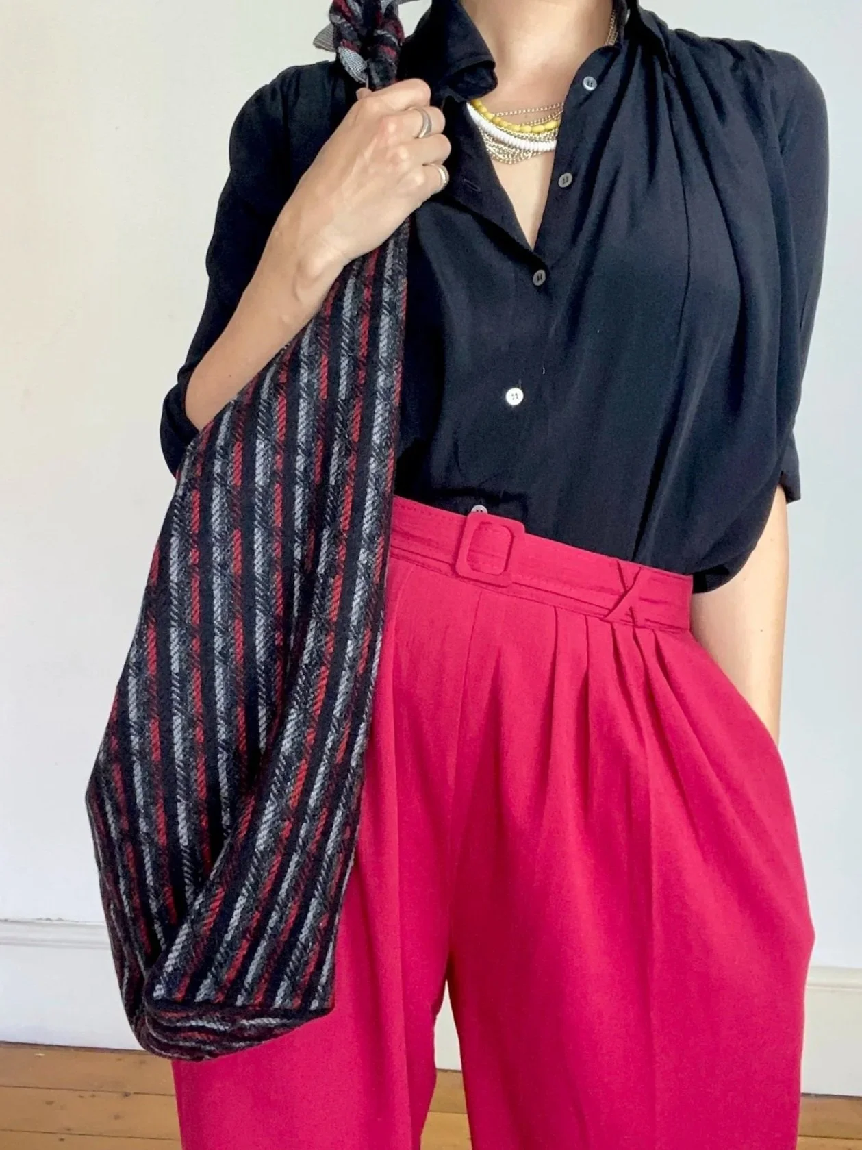 handmade reversible striped bag