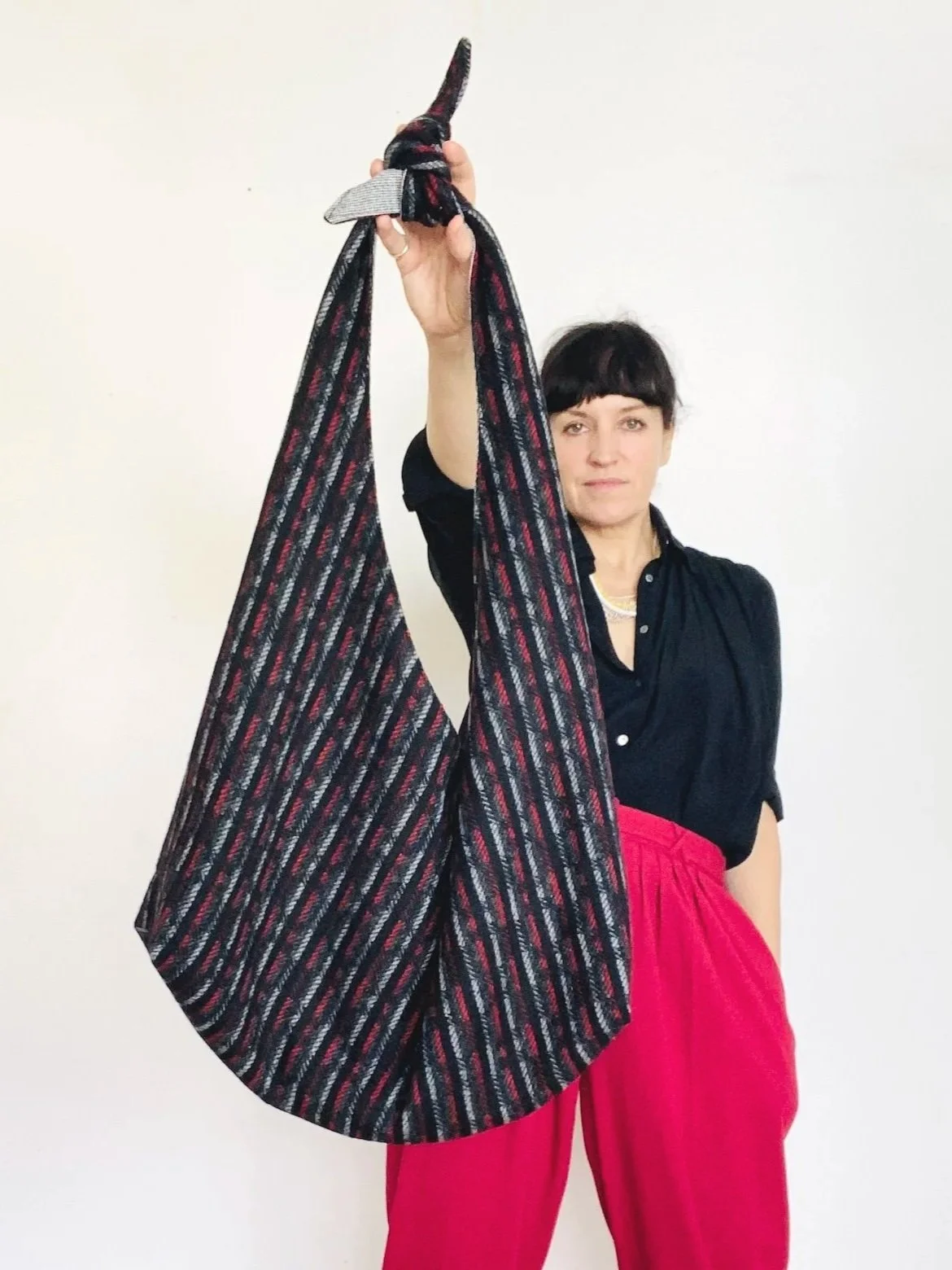 handmade reversible striped bag