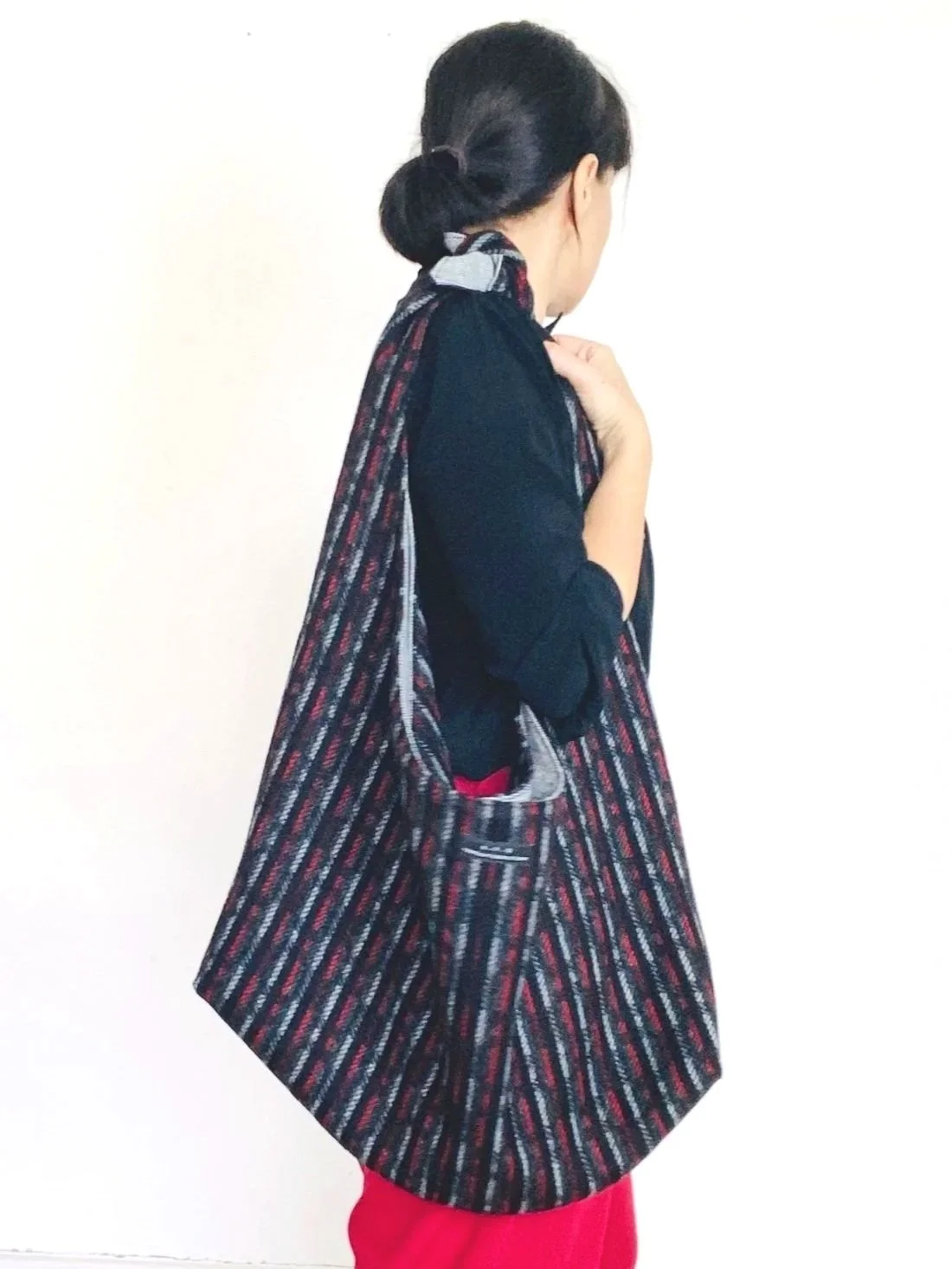 handmade reversible striped bag
