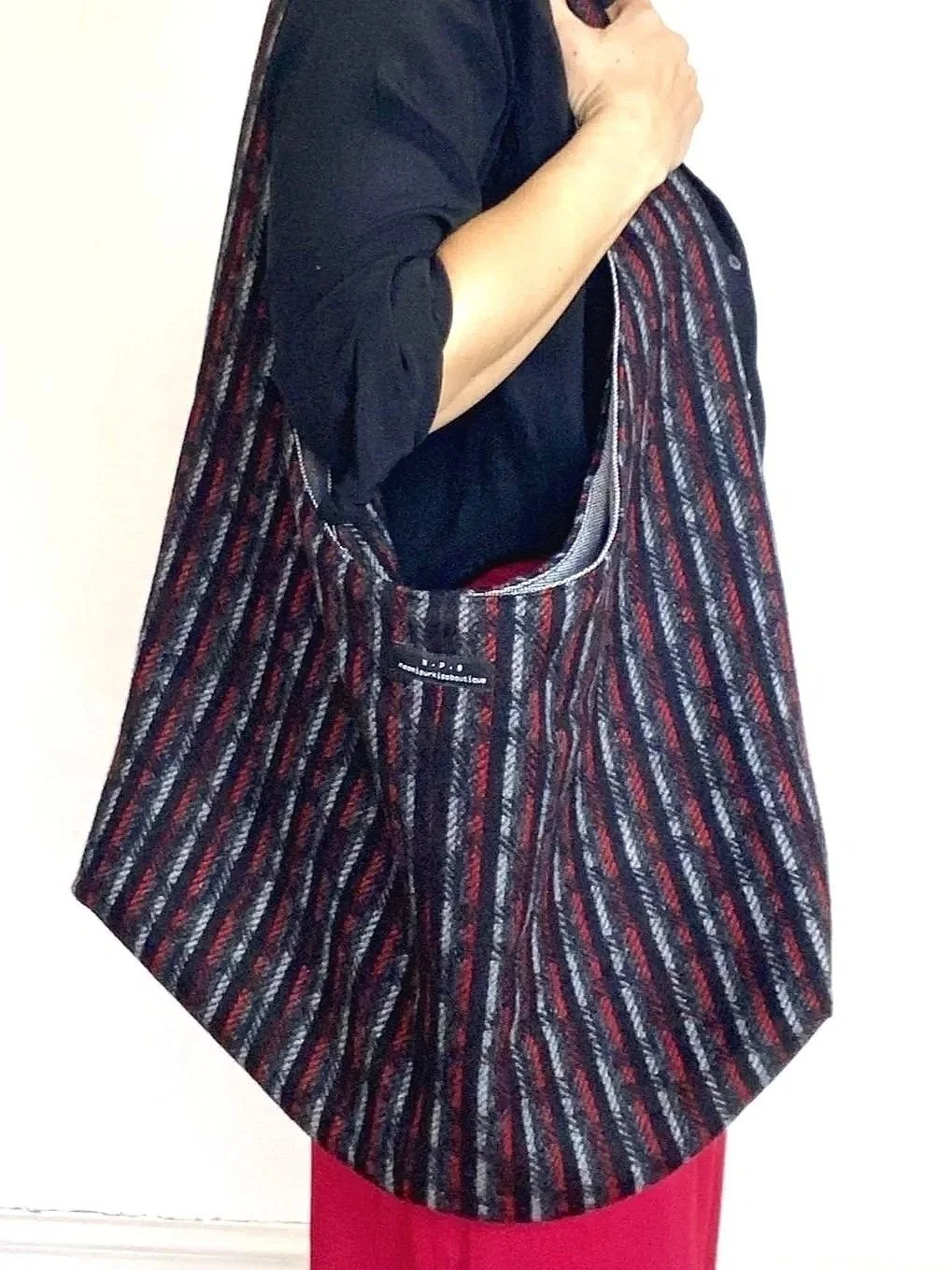 handmade striped bag