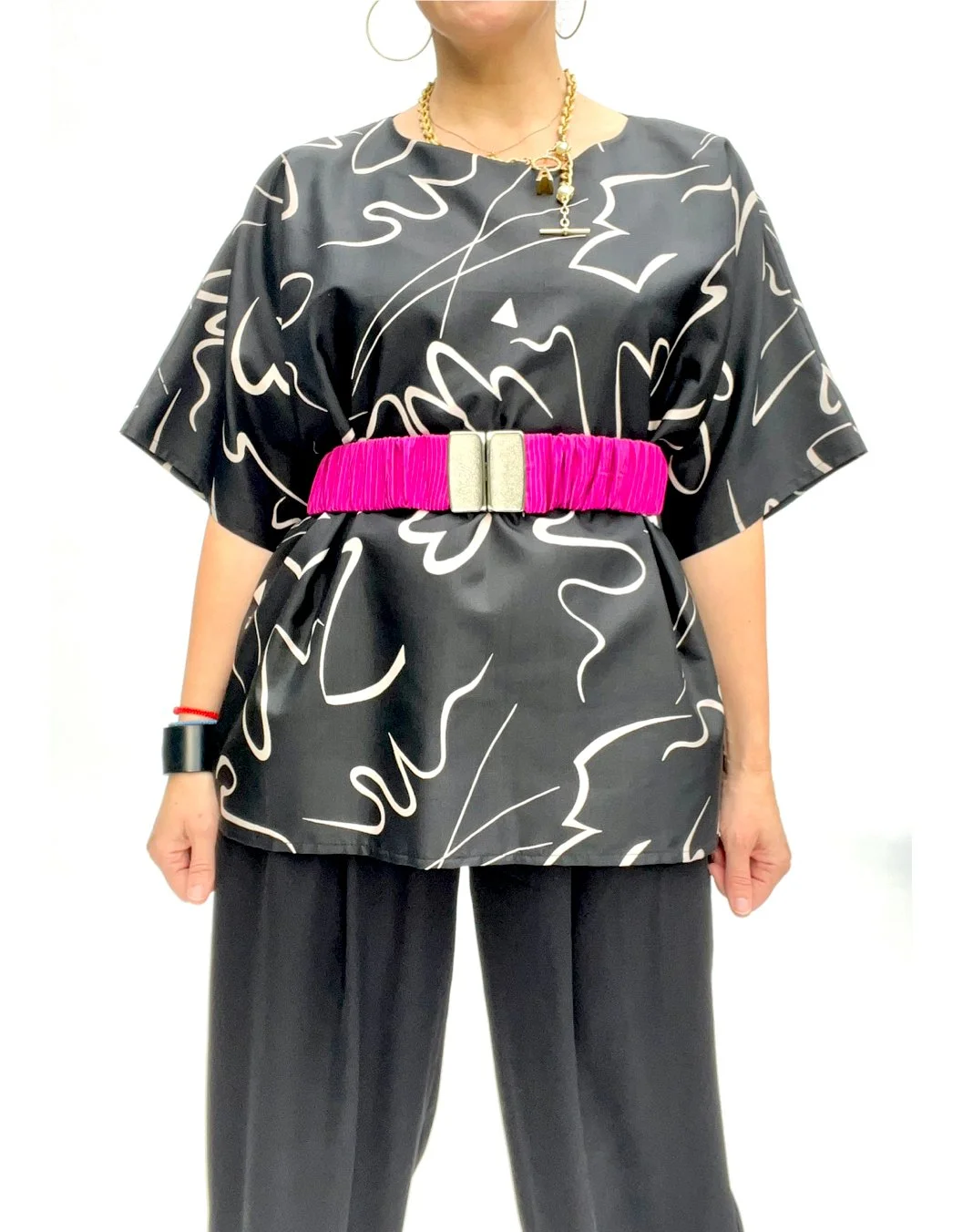 vintage buckle hot pink belt