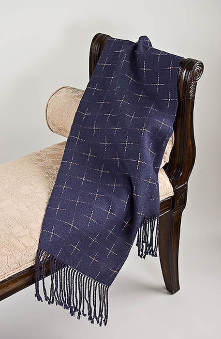 "Starry night" shawl; wool, silk, and lurex